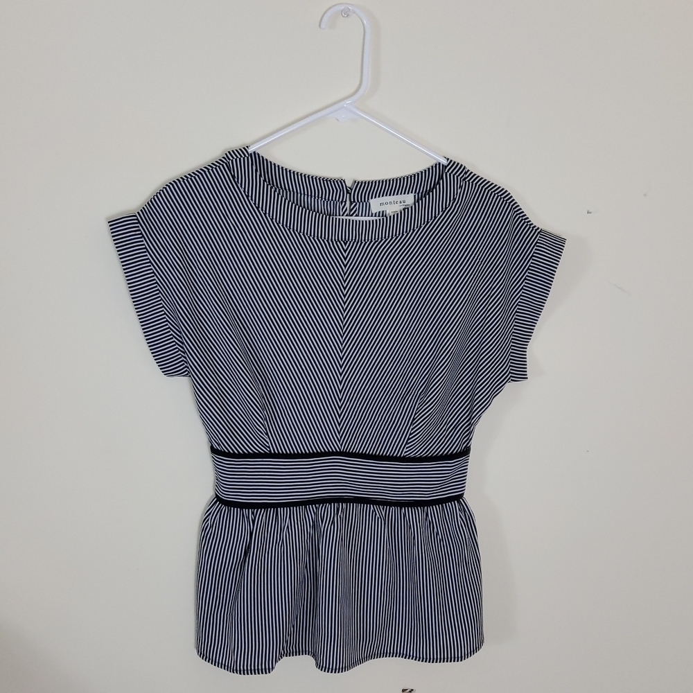 Monteau Women's black & White Top Sz M